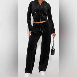 Dream Black Velour Lounge Set